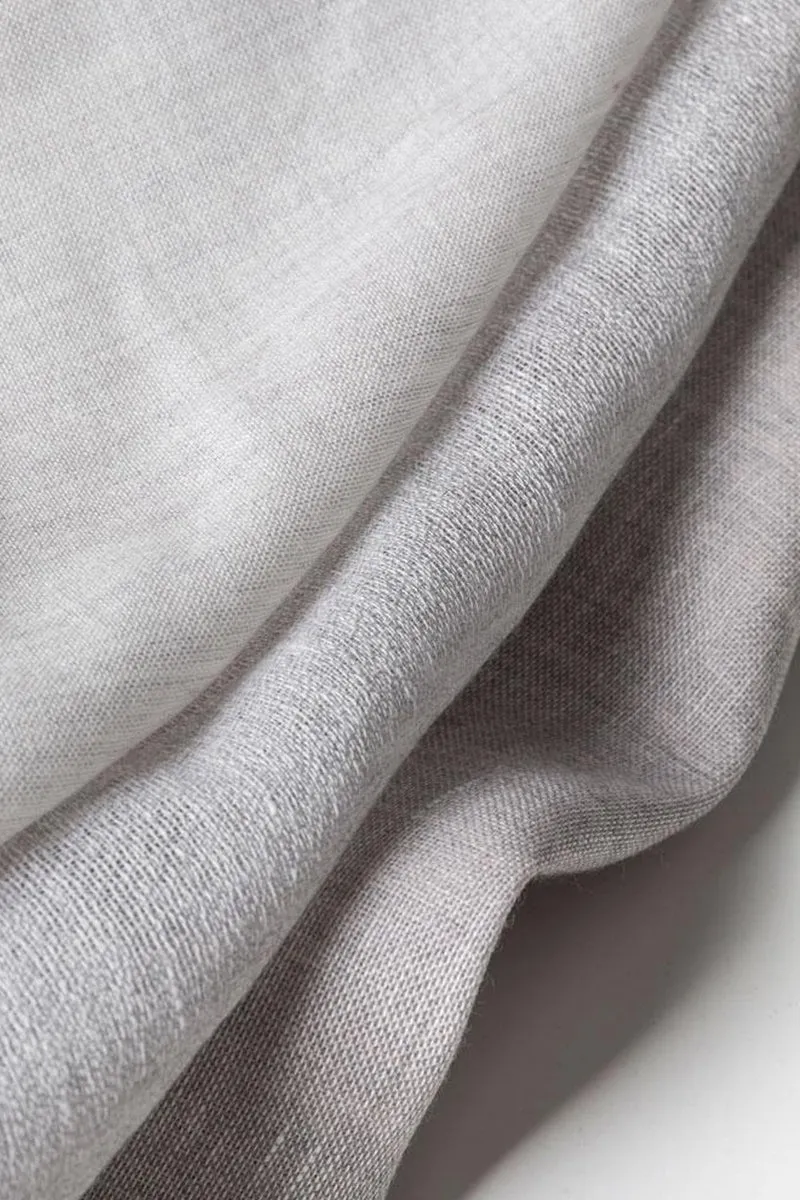 Wool & Linen Curtains "Lana Calma" in Light Grey Color
