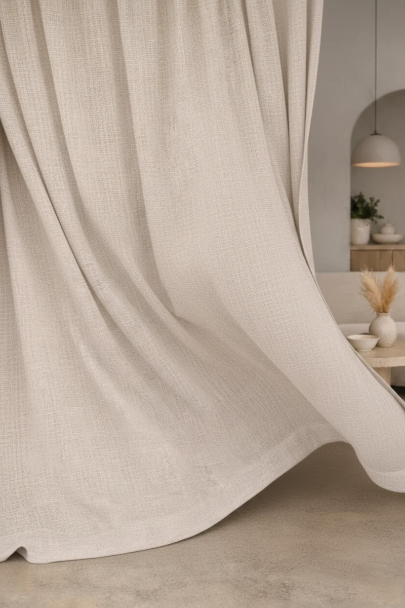 Wool & Linen Curtains "Lana Calma" in Sand Color