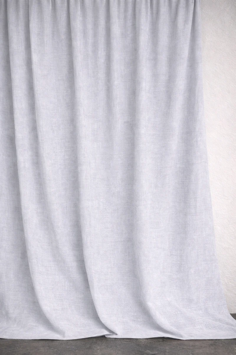 Wool & Linen Curtains "Lana Lino" in Light Grey Color