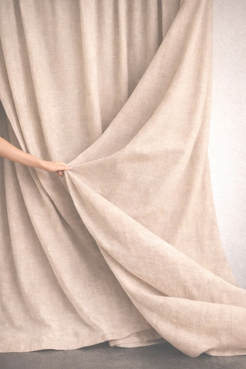 Wool & Linen Curtains "Lana Lino" in Sand Color
