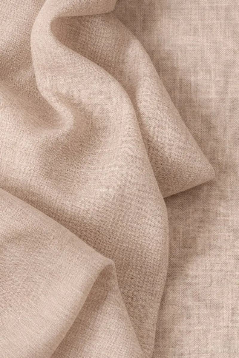 Wool & Linen Curtains "Lana Lino" in Beige Color