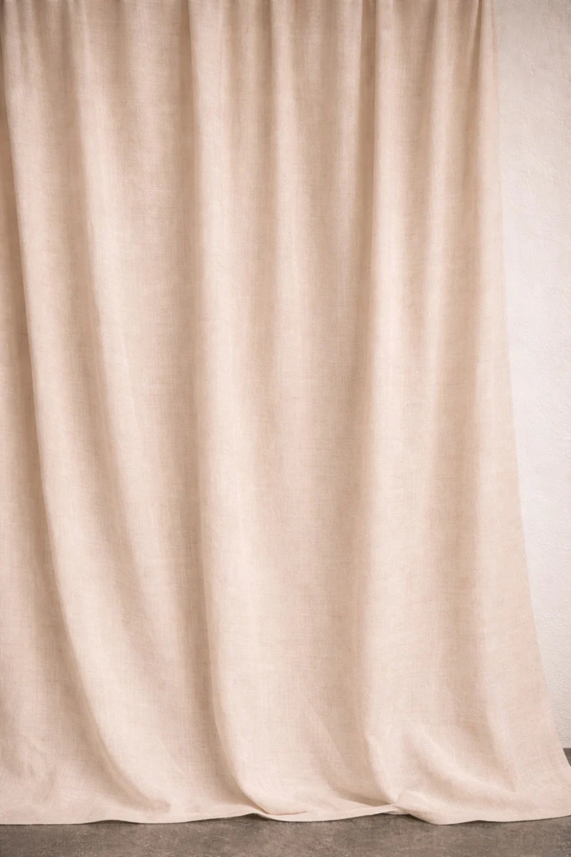 Wool & Linen Curtains "Lana Lino" in Beige Color