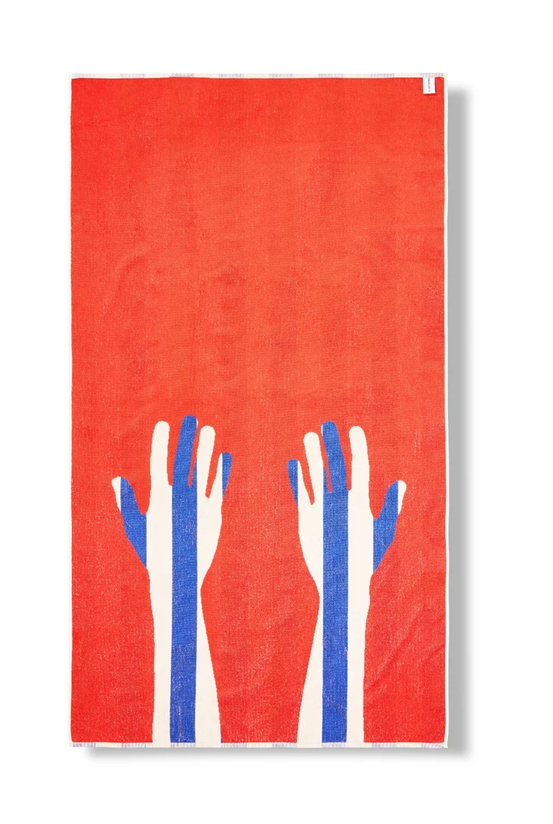 Beach Towel “Hands Off” by Michele Rondelli - XL 100% Cotton