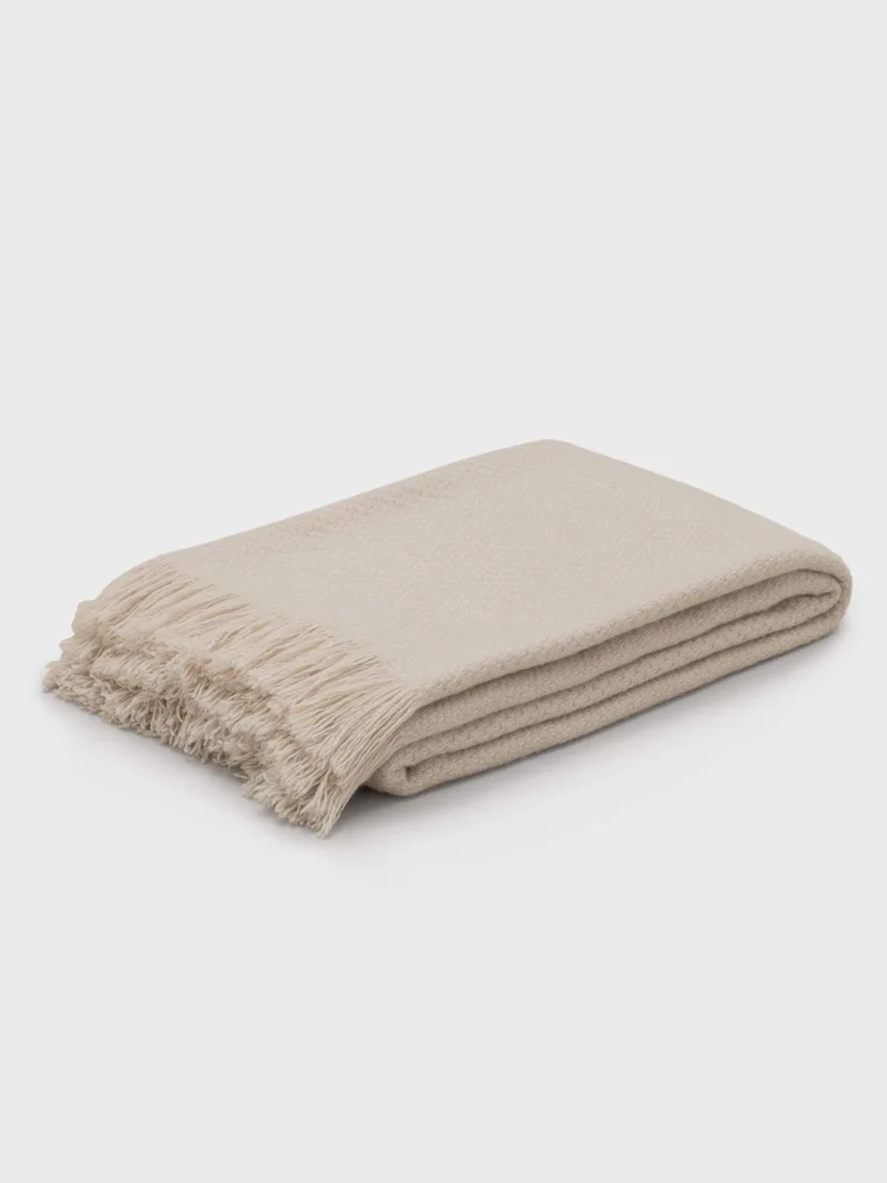 Cashmere Decke "Mossband Oat" 125 x 190 cm