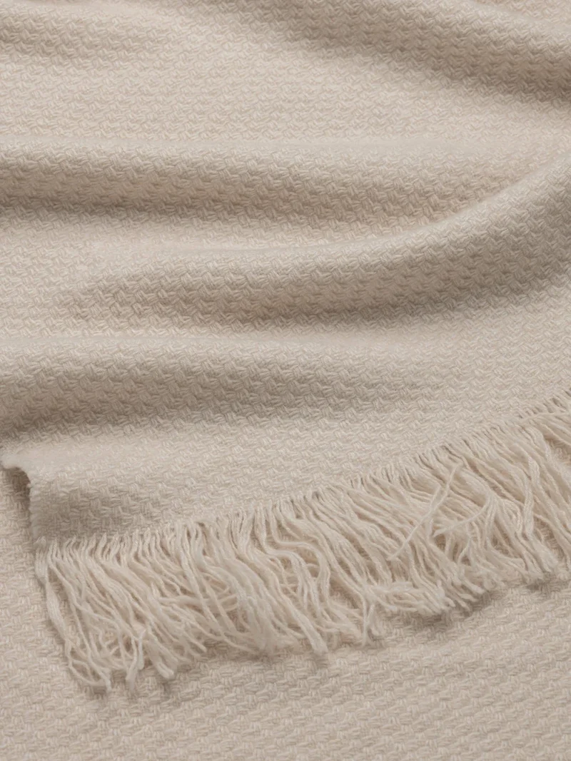 Cashmere Decke "Mossband Oat" 125 x 190 cm