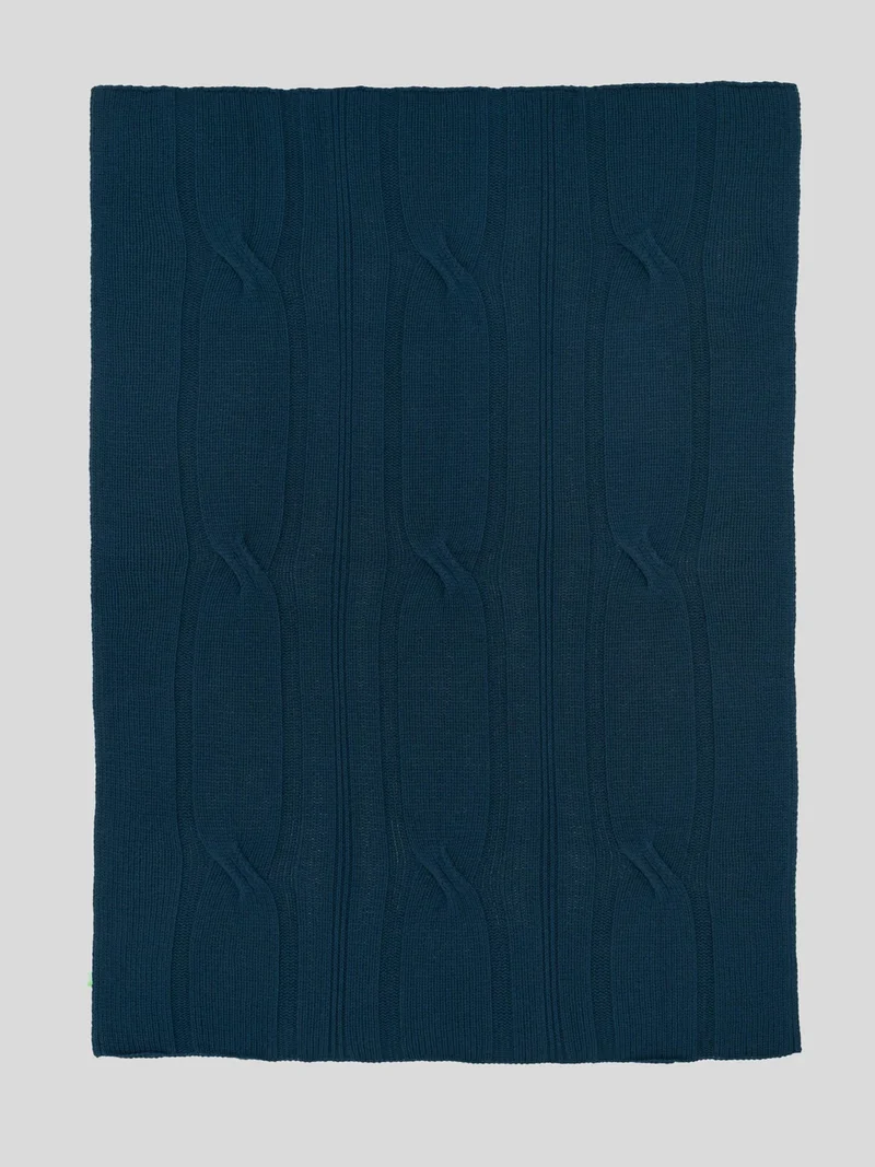 Strickdecke aus 100% Kaschmir "Chalet Petrol"