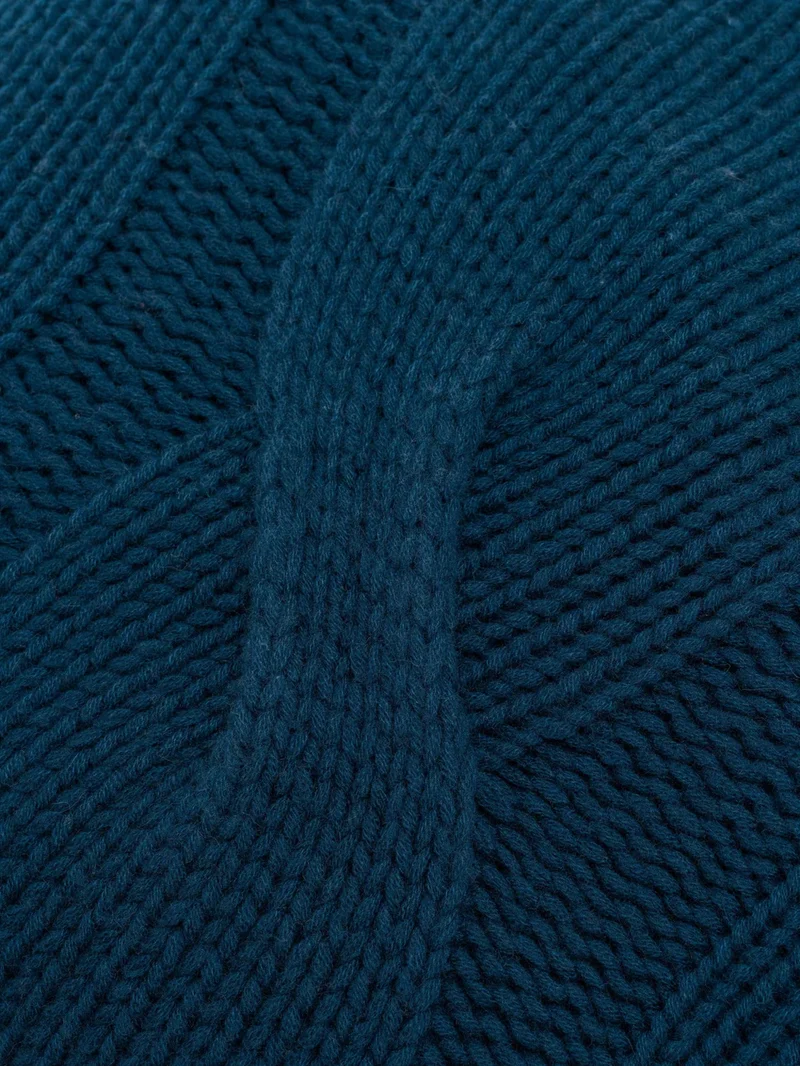 Strickdecke aus 100% Kaschmir "Chalet Petrol"