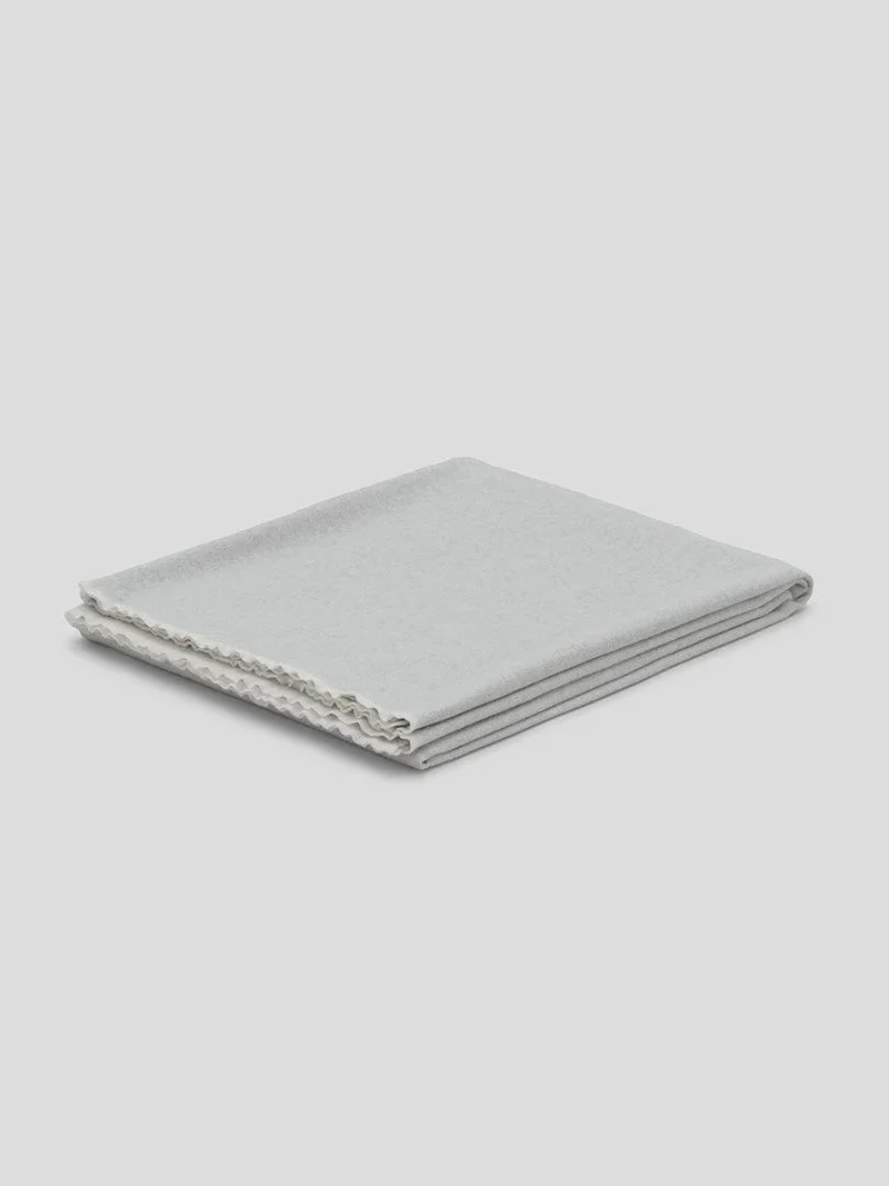 Lammwollplaid mit Kaschmir "Vale Reversible White Silver"