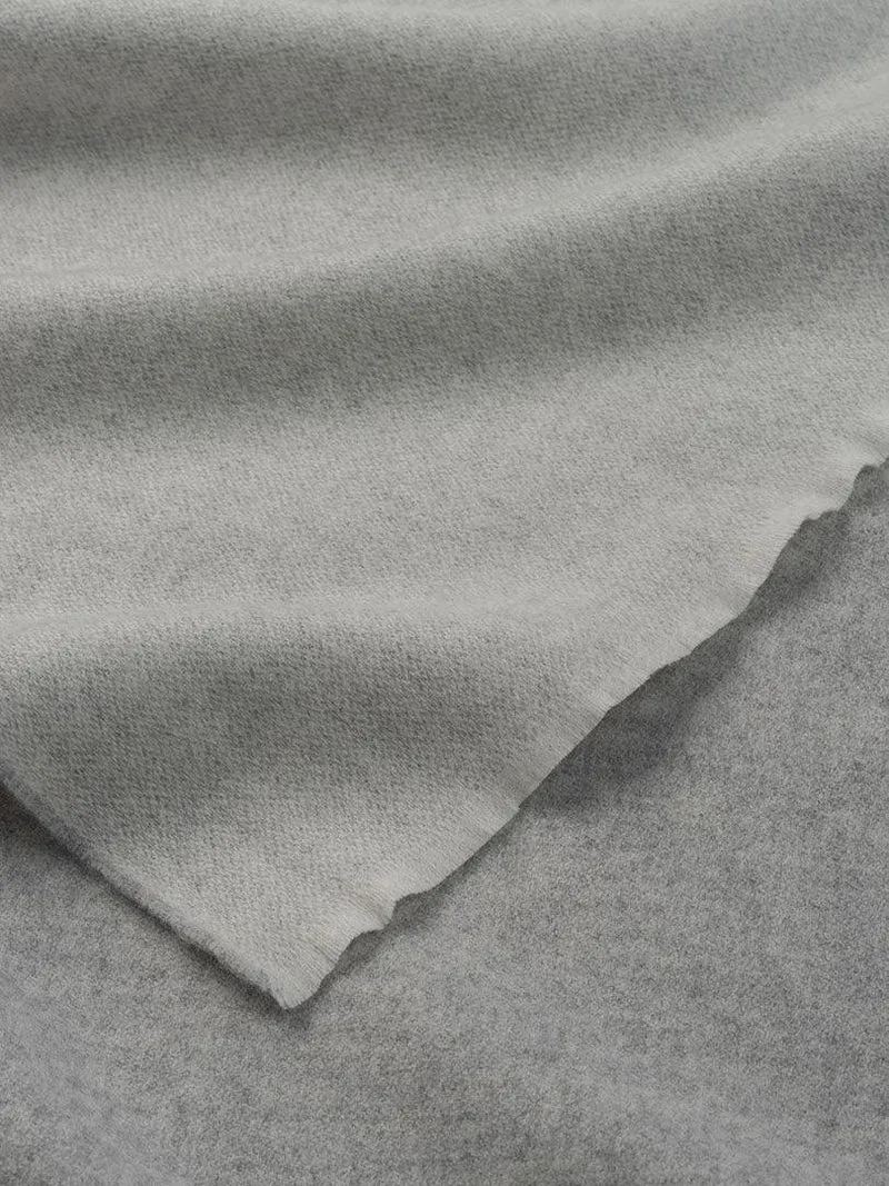 Lammwollplaid mit Kaschmir "Vale Reversible White Silver"