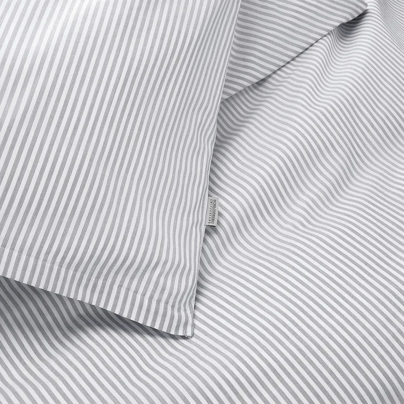Frische Popeline Bettwäsche "Bari Stripe Gris"