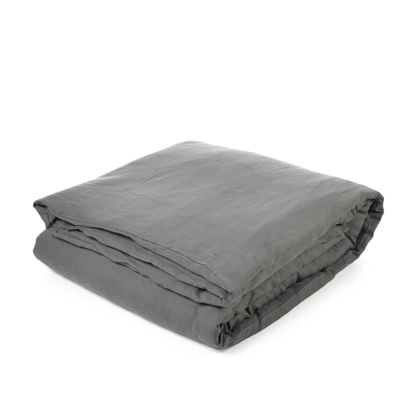 Leinenbettwäsche vorgewaschen "Dark Grey"