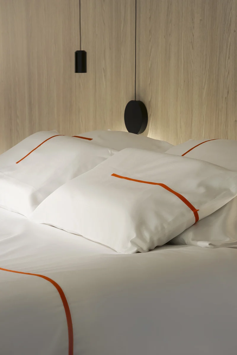 Satin Bettwäsche "Phi White Orange"