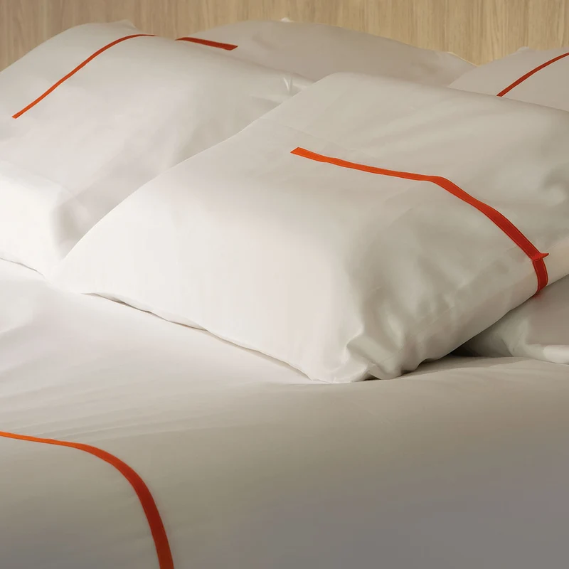 Satin Bettwäsche "Phi White Orange"