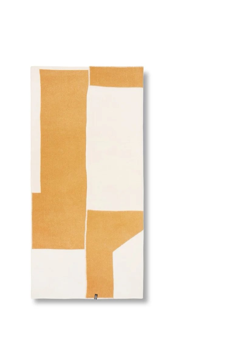Wool Blanket "Cut-Up Orange" by Ulla Pedersen