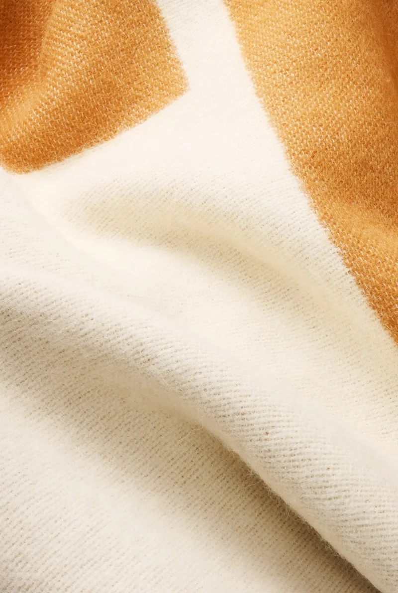 Wool Blanket "Cut-Up Orange" by Ulla Pedersen