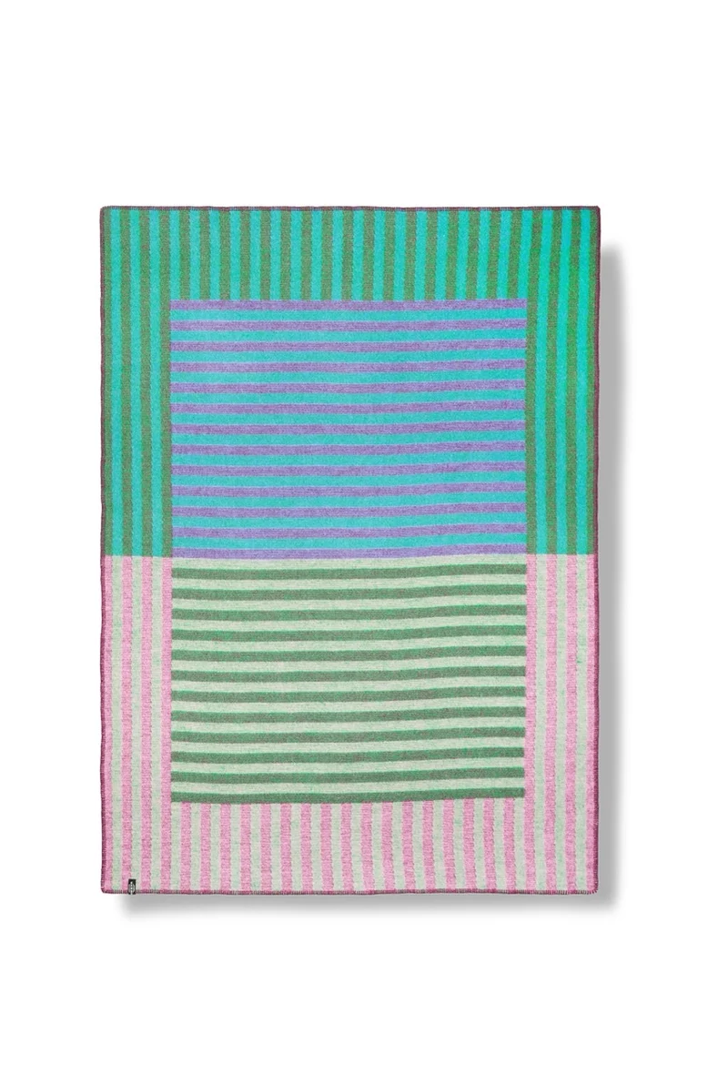 Wool Blanket "Lined Up" by Celine Cornu