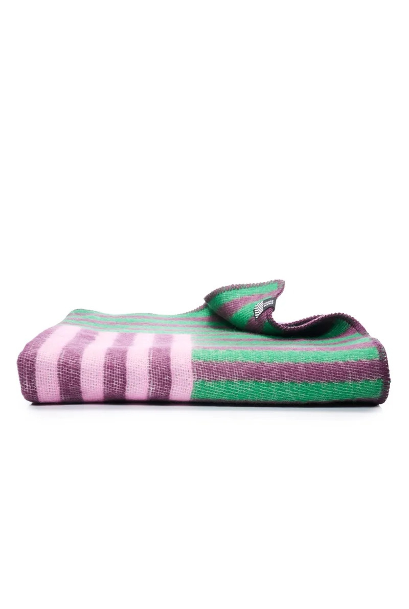Wool Blanket "Lined Up" by Celine Cornu