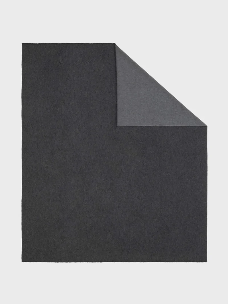 Lammwollplaid mit Kaschmir "Vale Reversible Charcoal Grey"