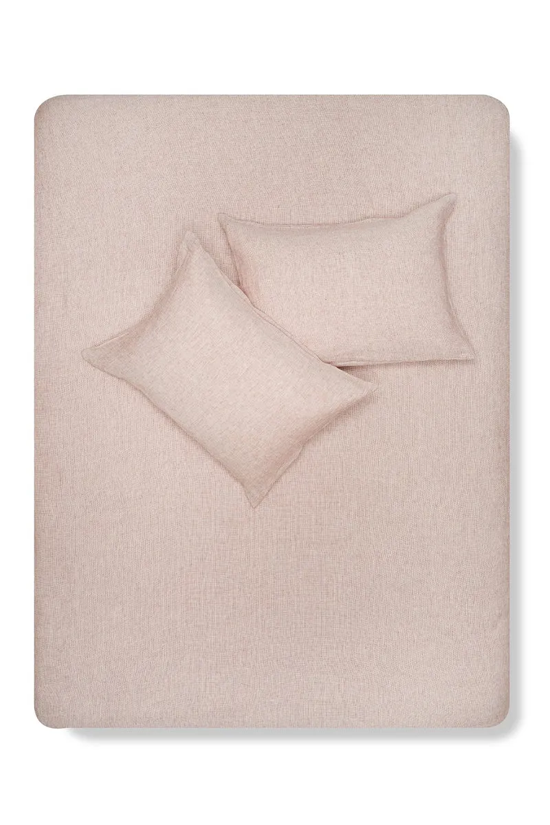 Linen Bedding Small Check in Rust Color