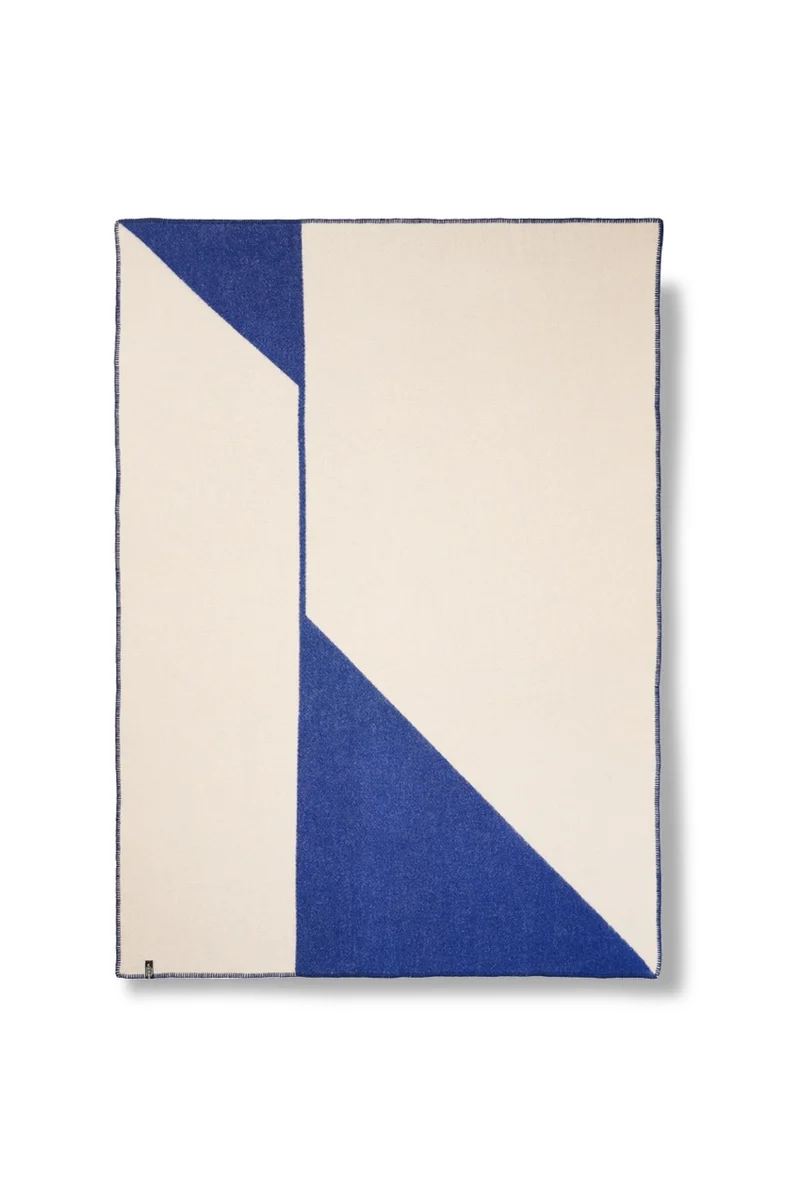 Wool Blanket "Cut-Up Blue" by Ulla Pedersen