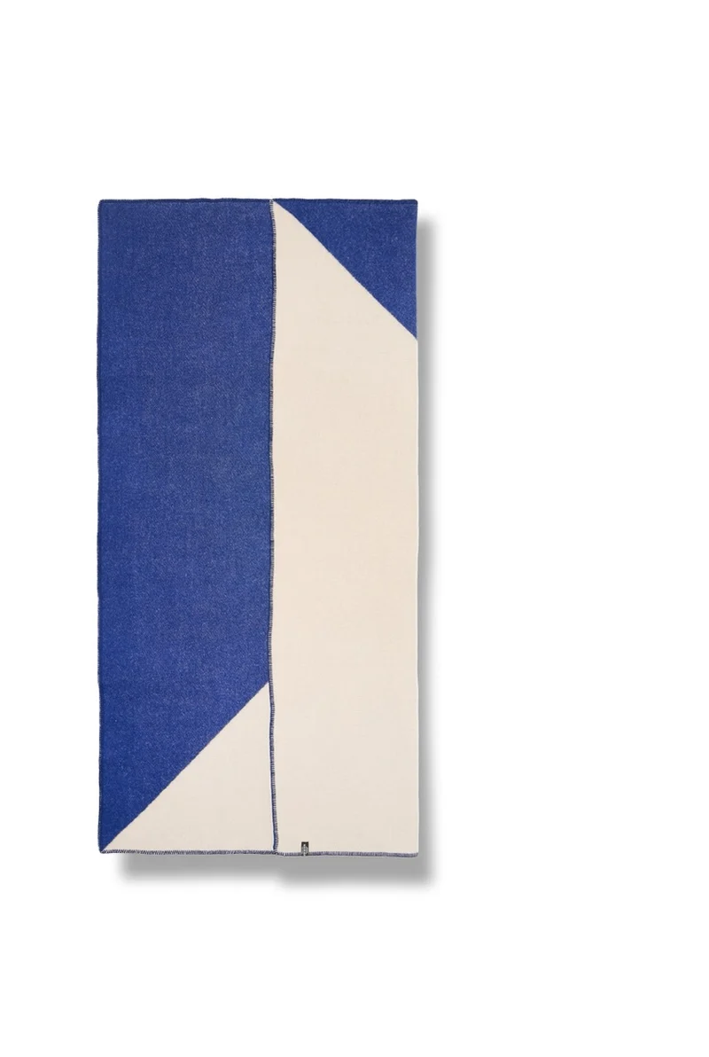 Wool Blanket "Cut-Up Blue" by Ulla Pedersen