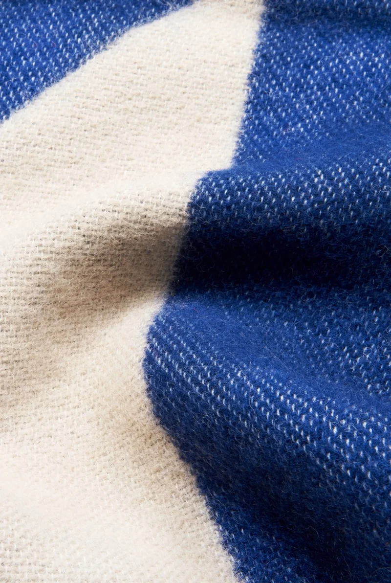 Wool Blanket "Cut-Up Blue" by Ulla Pedersen