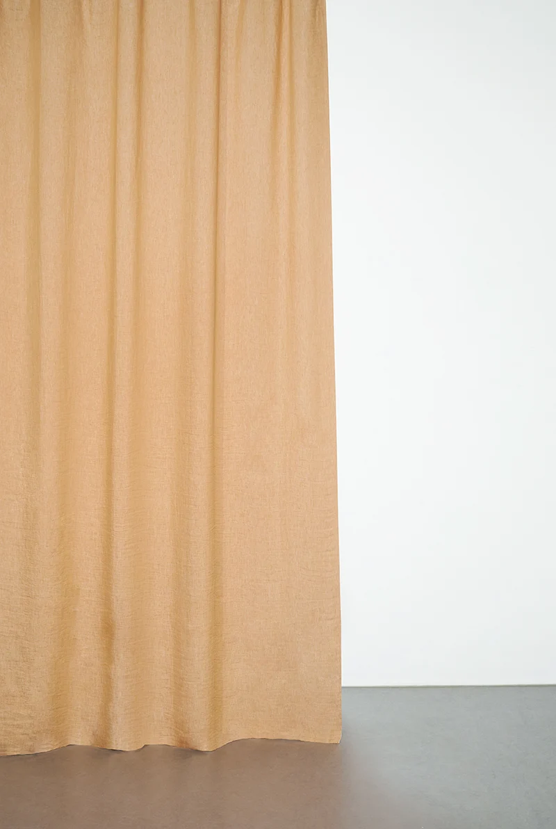 Linen Curtains Two Tone Stonewashed in Ochre