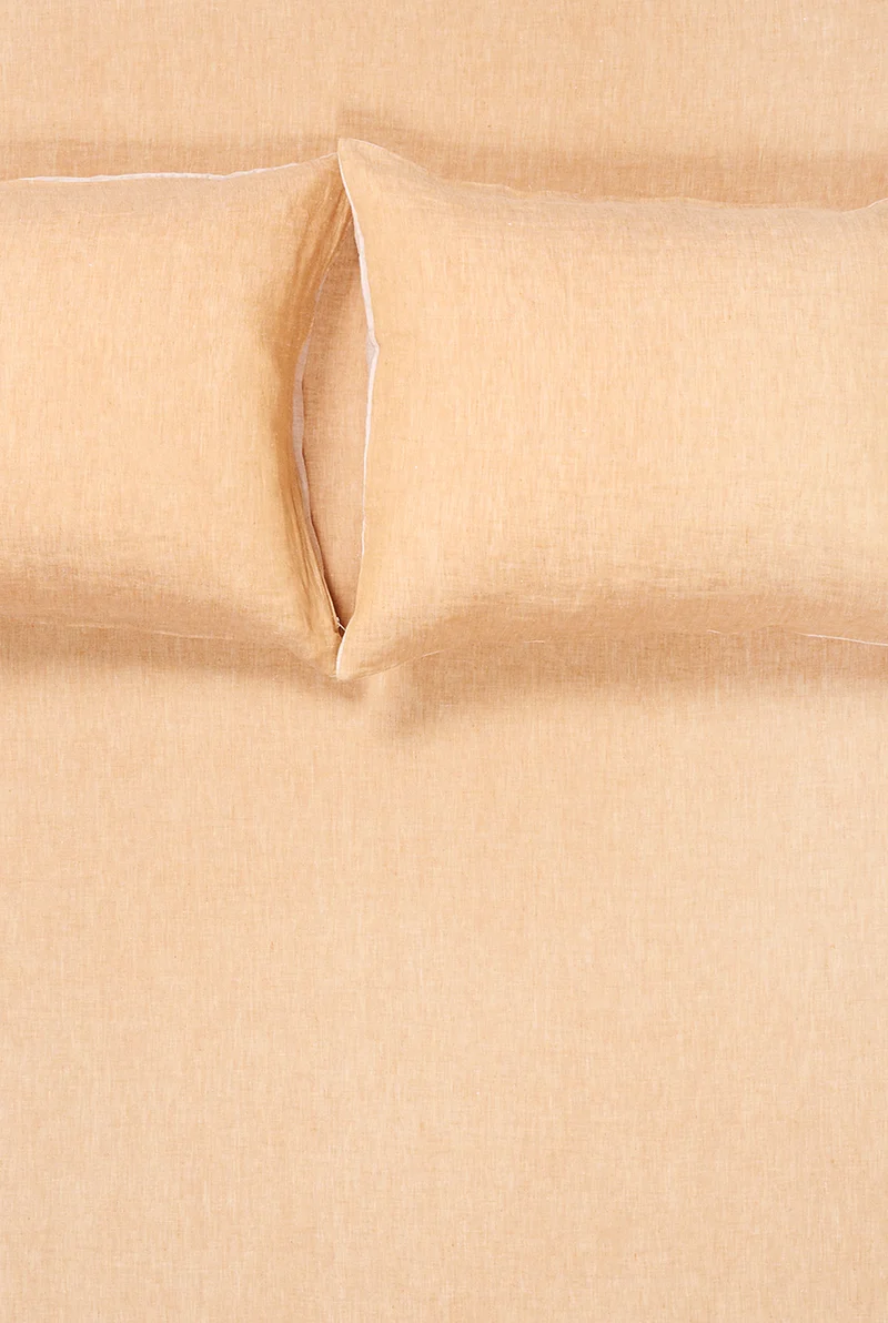 Linen Bedding Two Tone Stonewashed in Ochre