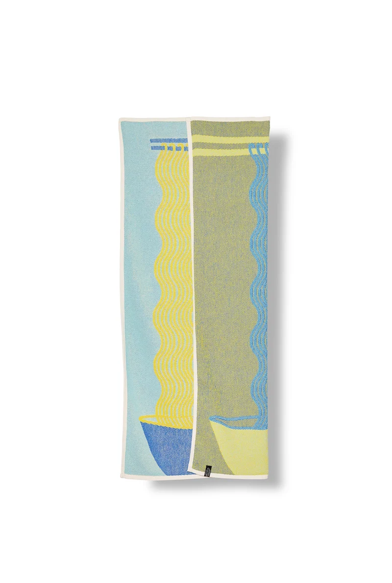 Cotton Beach Towel / Mini Blanket "Ramen" by Laura Schor