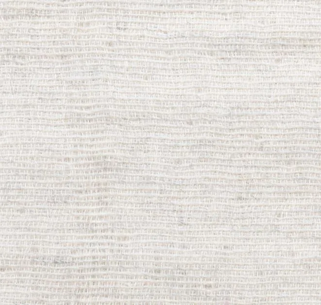 Mona Wool and Cotton Curtain col. White / Light Grey - Extra Wide