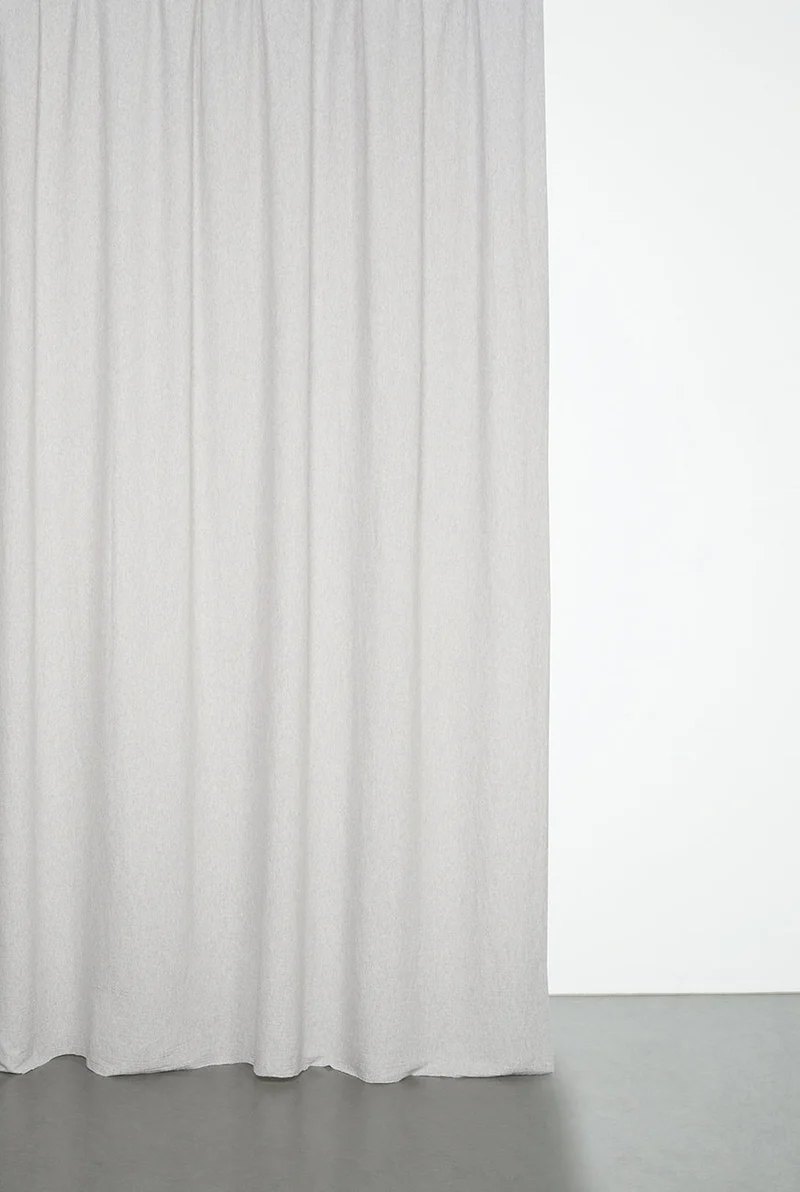 Recycled Wool Curtains Mid-Weight in Light Grey Colour