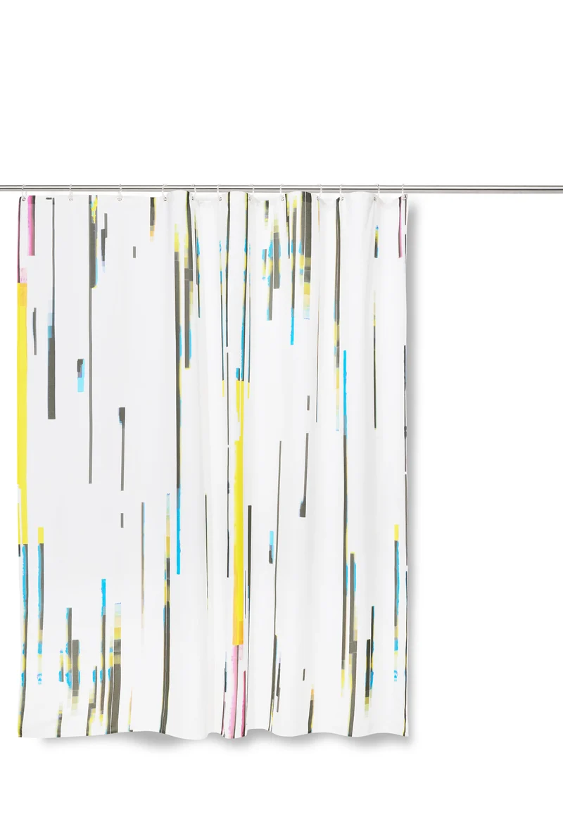 Artist Cotton Shower Curtain "Glitch" by Laura Knoops