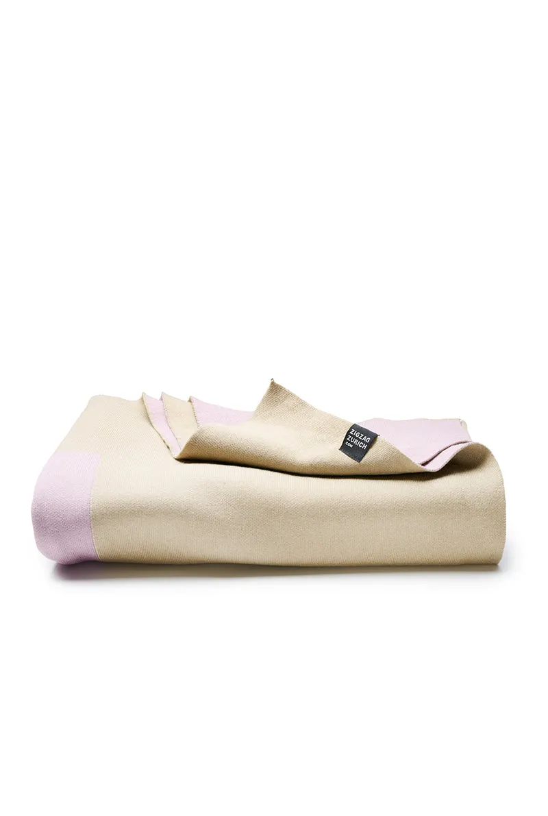 Knit Cotton Blanket "Two Fold Sandy Beige" by Michele Rondelli