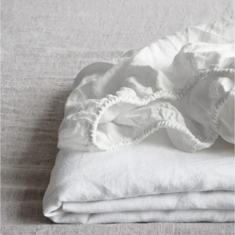 Leinen Spannbettlaken für Boxspringbetten in Standardgröße - Doppelbett