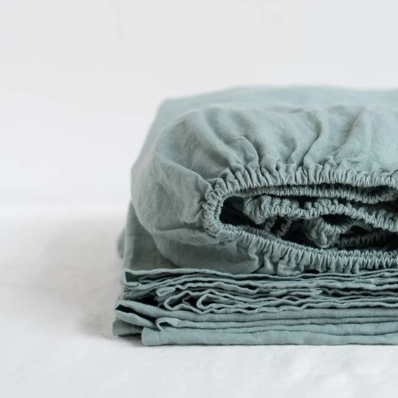 Leinen Spannbettlaken für Boxspringbetten in Standardgröße - Doppelbett