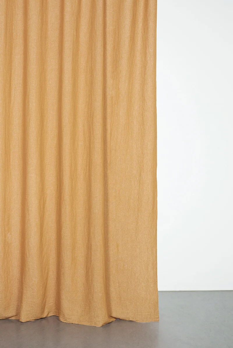 Recycled Wool Curtains Mid-Weight in Camel Colour