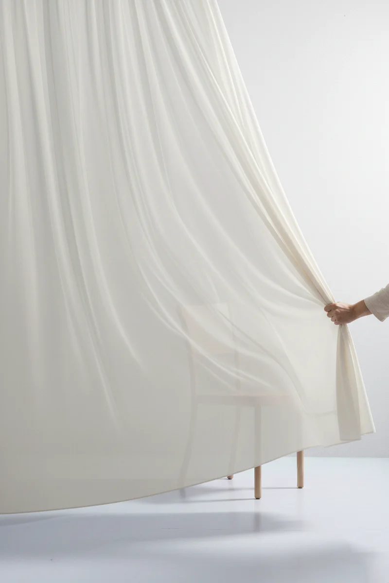 Luxury Sheer Curtains "Georgette" in Beige Colour