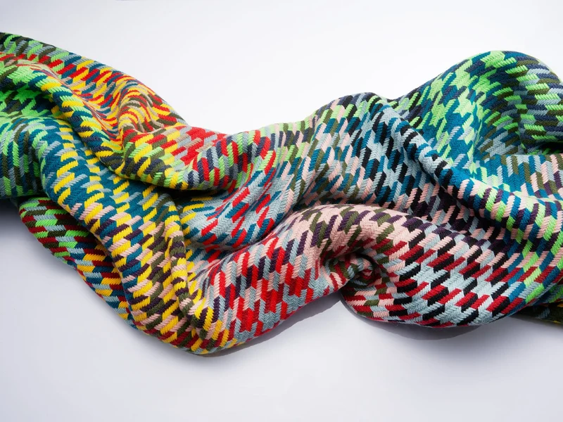 Multicolor Chunky Woven Wool Curtain "Siesta" by Michele Rondelli