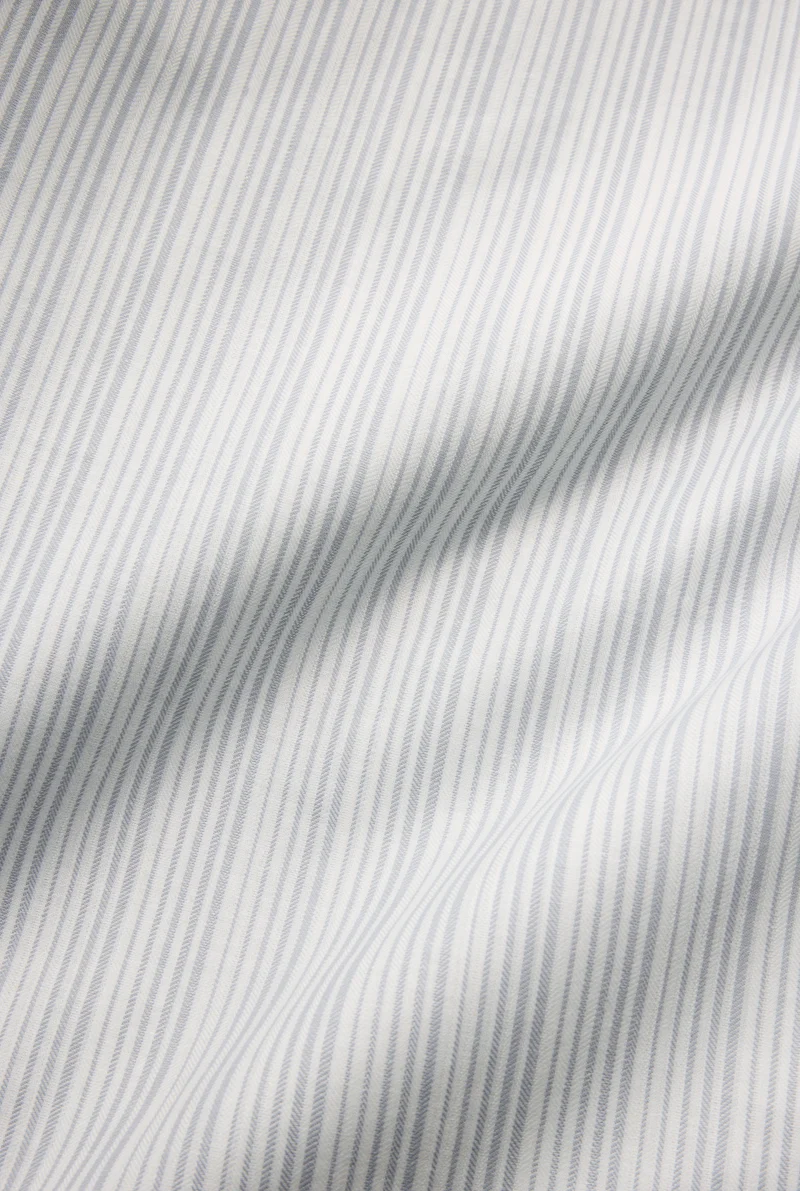 Pima Cotton Percale Bedding "Burano Stripes" - Light Grey