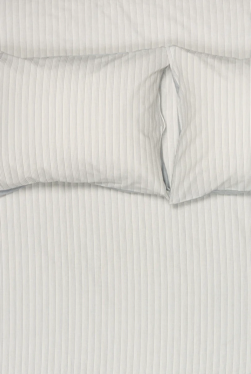 Pima Cotton Percale Bedding "Burano Stripes" - Grey Stripe