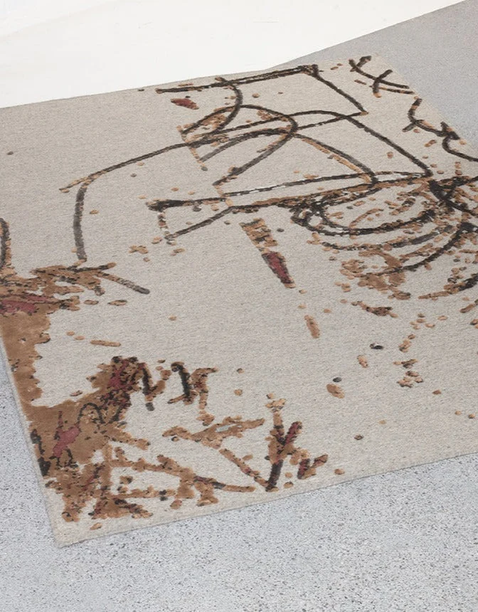 Wool & Bamboo Silk Rugs and Carpet "Scribble" by Johanna Kestilä