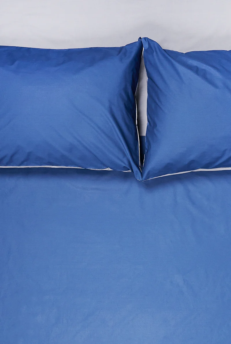Percale Cotton Summer Cuff Sheet – Marine / Anthracite