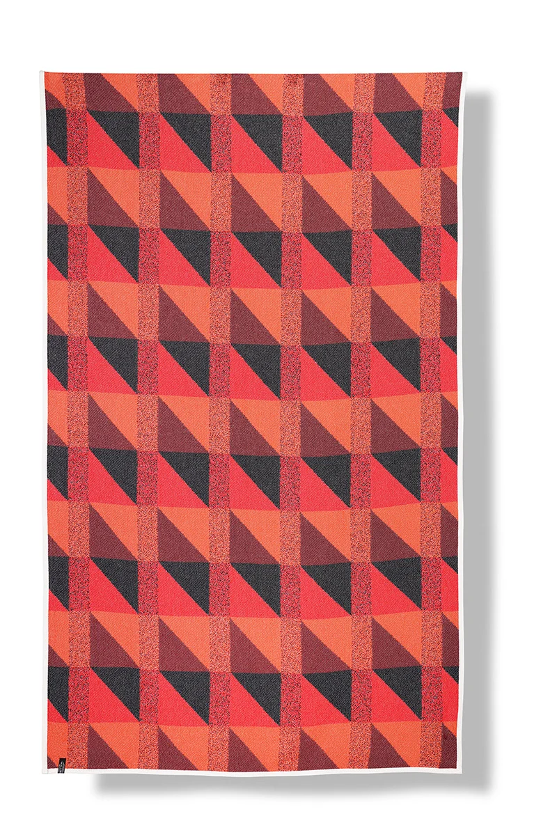 Cotton Bedspread or Blanket "Highlander" in Red Color in XL size