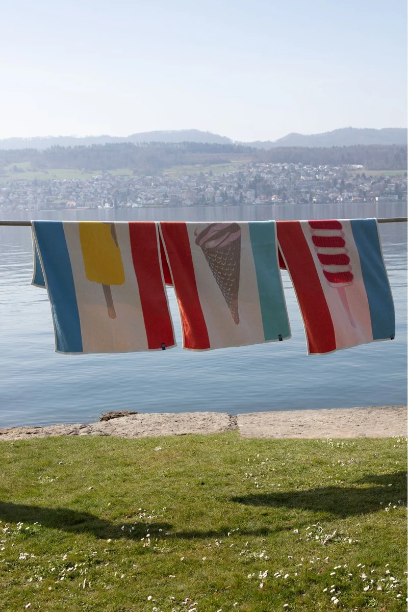 Cotton Beach Towel or Mini Blanket "Lollipop" by Michele Rondelli