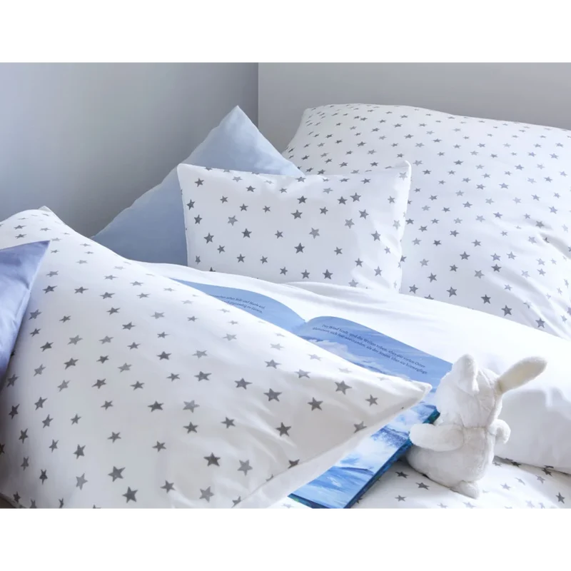 Bio Satin Baby-/Kinder-Bettwäsche Sterne Kissenbezug