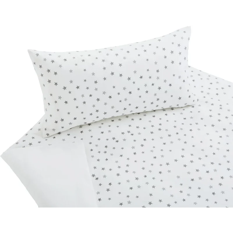 Bio Satin Baby-/Kinder-Bettwäsche Sterne Kissenbezug