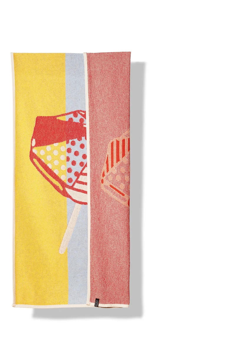 Cotton Beach Towel or Mini Blanket "Parasol De Playa" by Michele Rondelli
