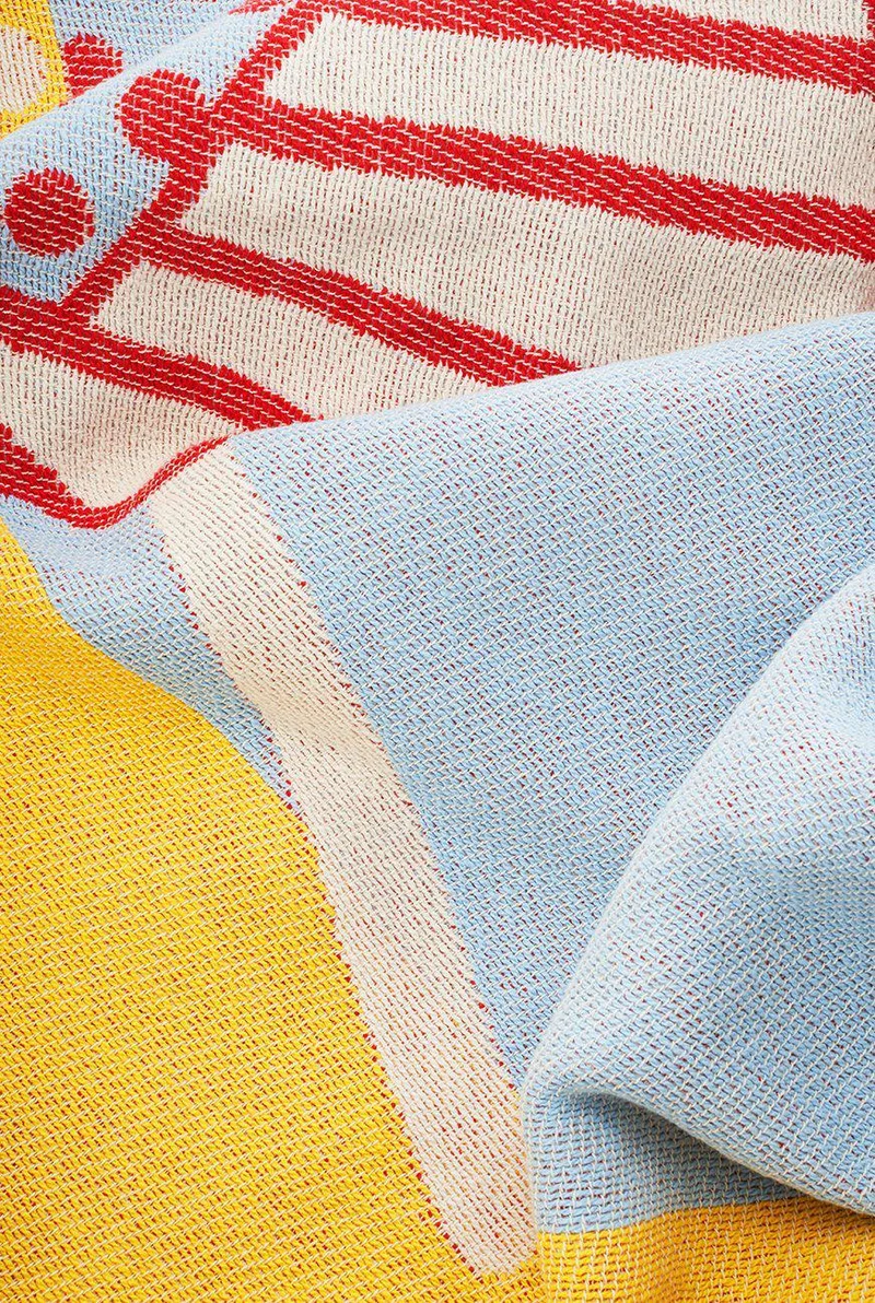 Cotton Beach Towel or Mini Blanket "Parasol De Playa" by Michele Rondelli
