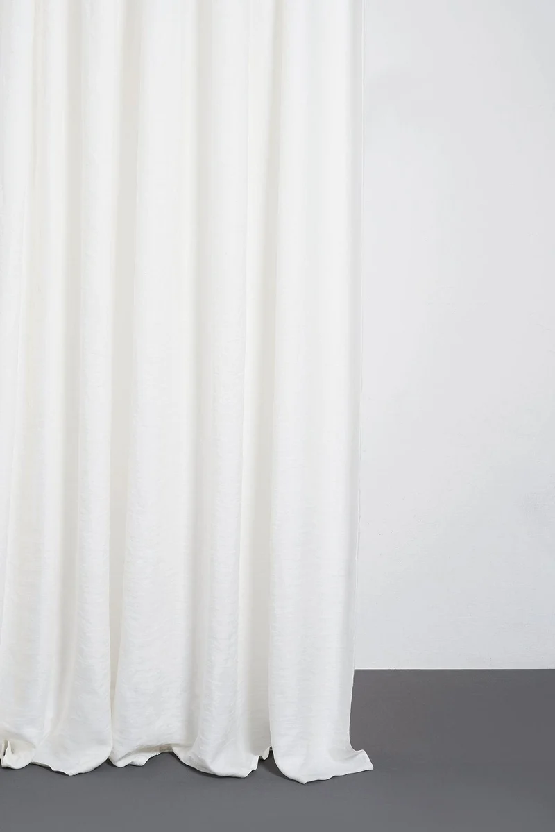 Linen Curtains Two Tone Stonewashed in White Color