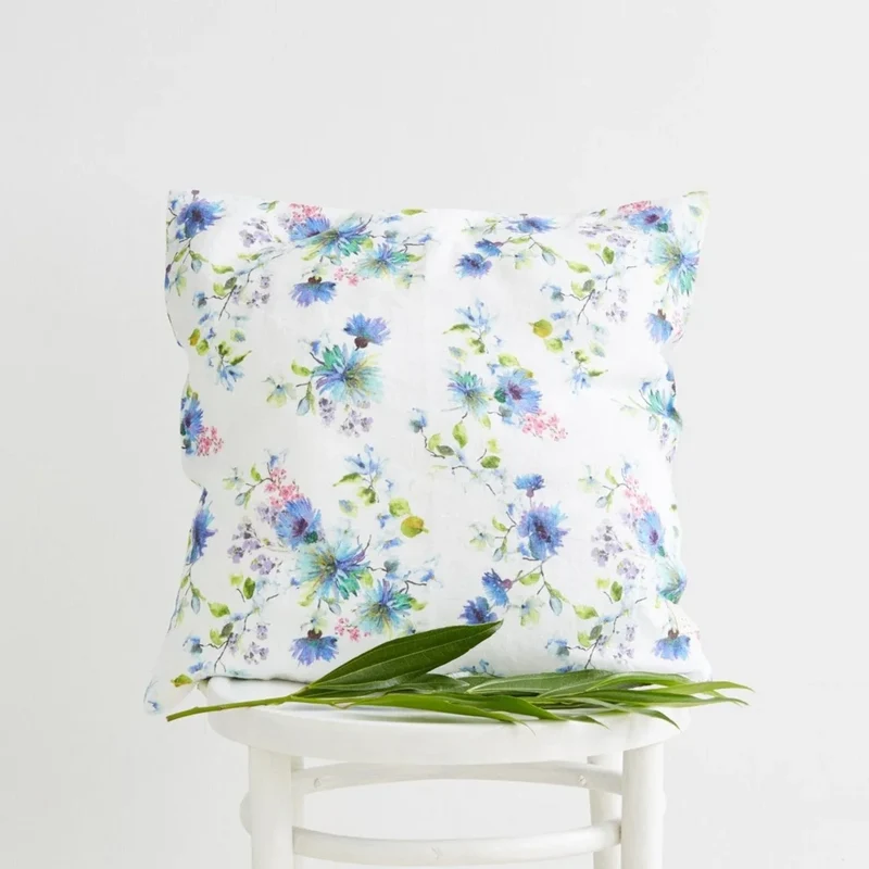 Leinen Kissenhülle Blumen